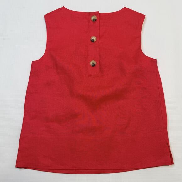 Hobbs London Shirt Womens US 2 Rouge Pink Malindi Linen Sleeveless Back Button - Picture 14 of 15